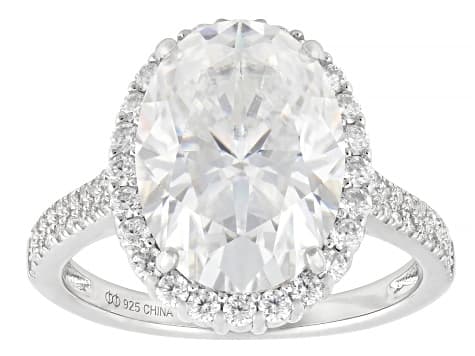 Moissanite Platineve Halo Ring 8.06ctw DEW