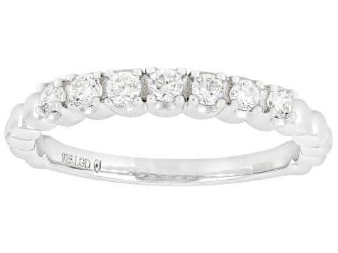 White Lab-Grown Diamond G-H VS Rhodium Over Sterling Silver Ring 0.30ctw