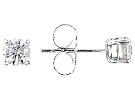 Moissanite Platineve Stud Earrings 0.66ctw DEW.