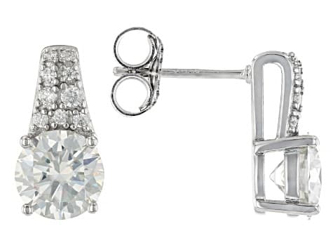 Moissanite Platineve Earrings 2.64ctw DEW.