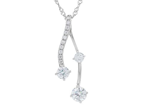 Moissanite Platineve Wishbone Style Pendant 1.73ctw DEW.