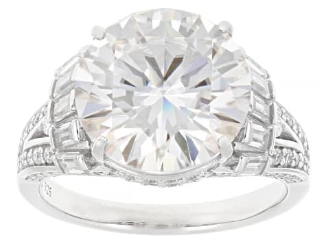 Moissanite Platineve Center Design Ring 7.43ctw DEW.