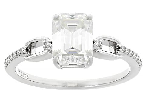 Moissanite Platineve Engagement Ring 1.91ctw DEW.
