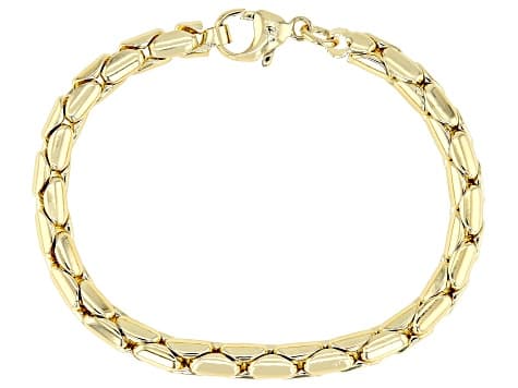 18k Yellow Gold Over Bronze Cardano Link Bracelet