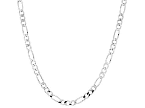 Sterling Silver 4.40MM Flat Figaro Chain 24 Inch Necklace