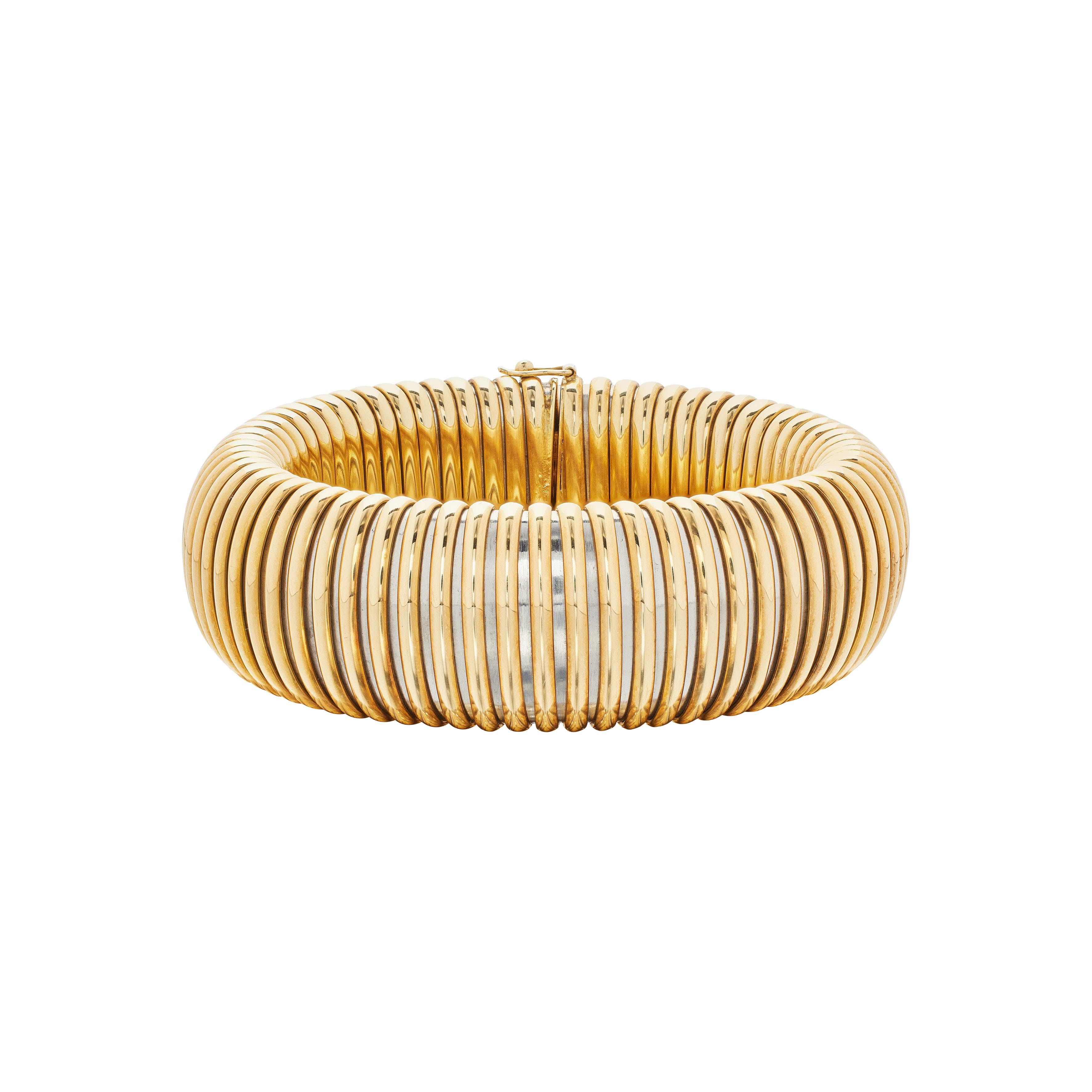 Vintage Gold and Stainless Steel Tubogas Bracelet