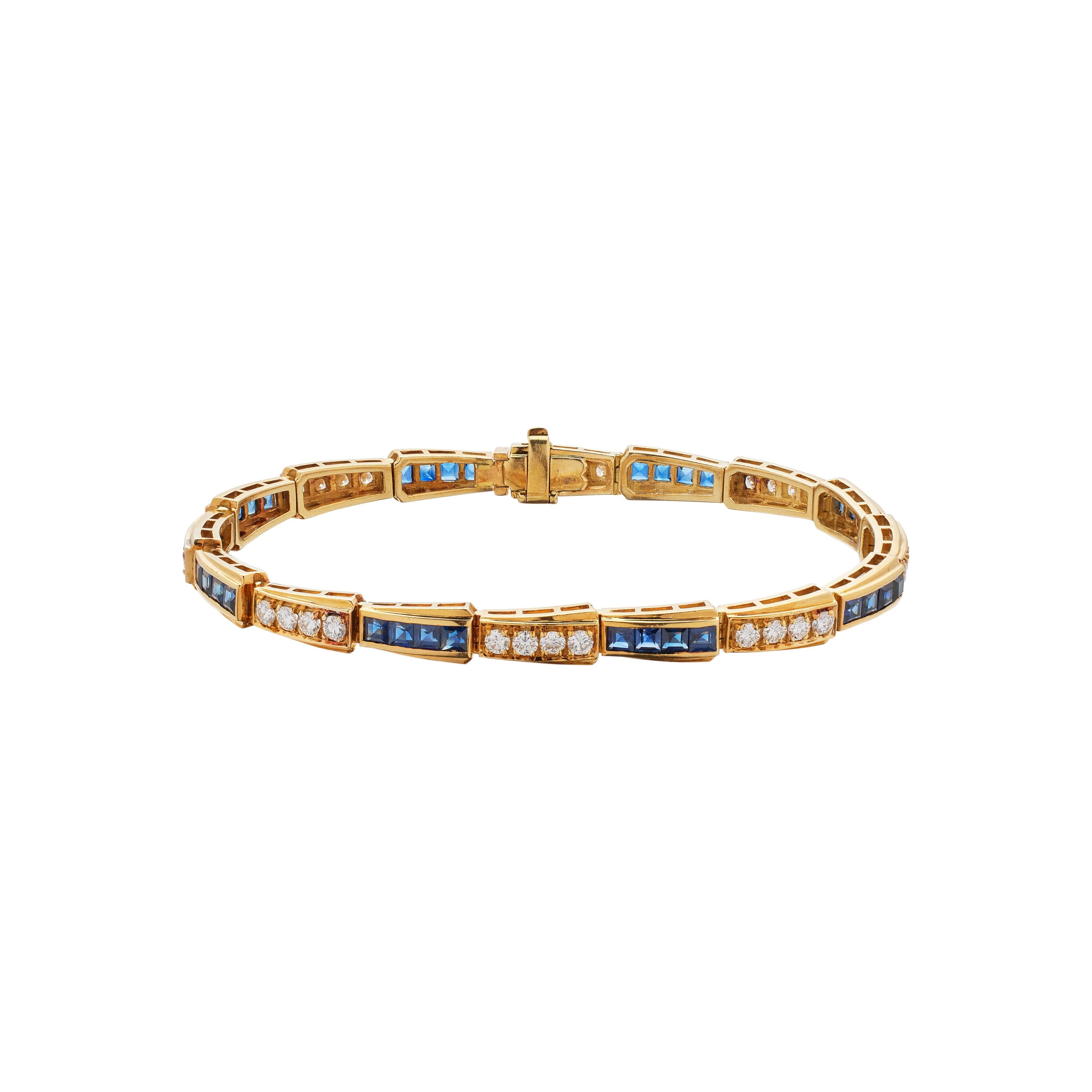 Gold, Sapphire and Diamond Bracelet