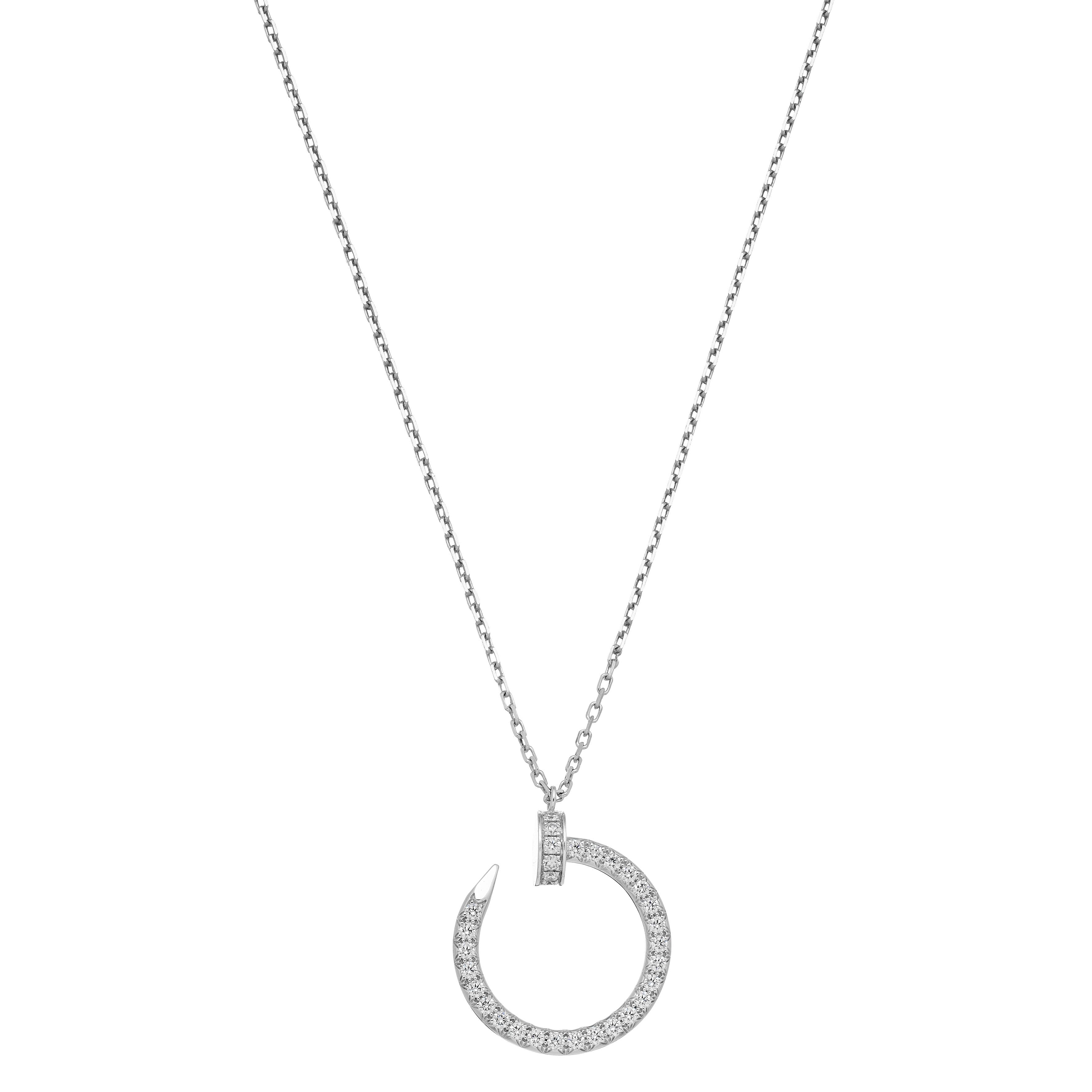 White Gold and Diamond Juste un Clou Pendant Necklace