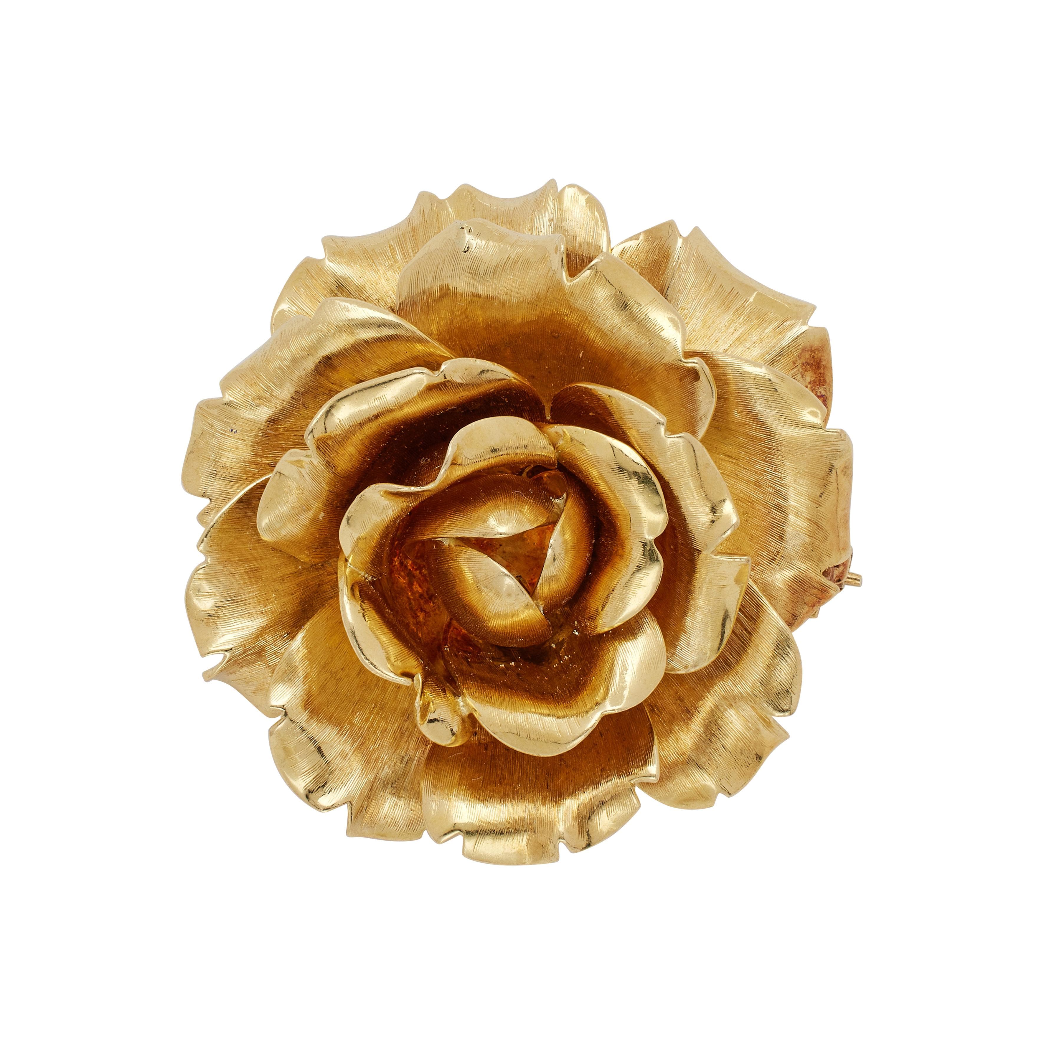 Gold Rose Brooch