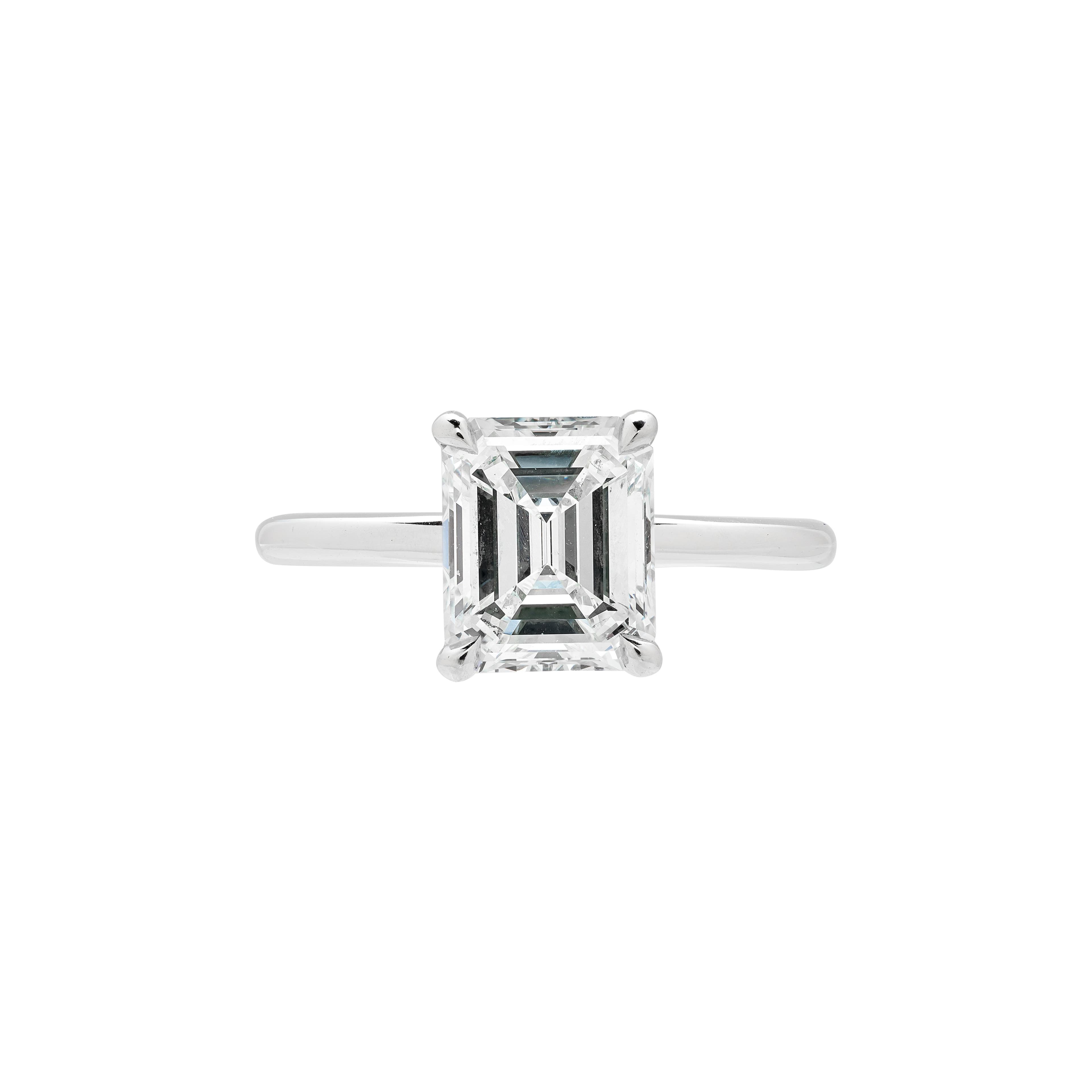 Platinum and 2.05ct Emerald Cut Diamond Engagement Ring