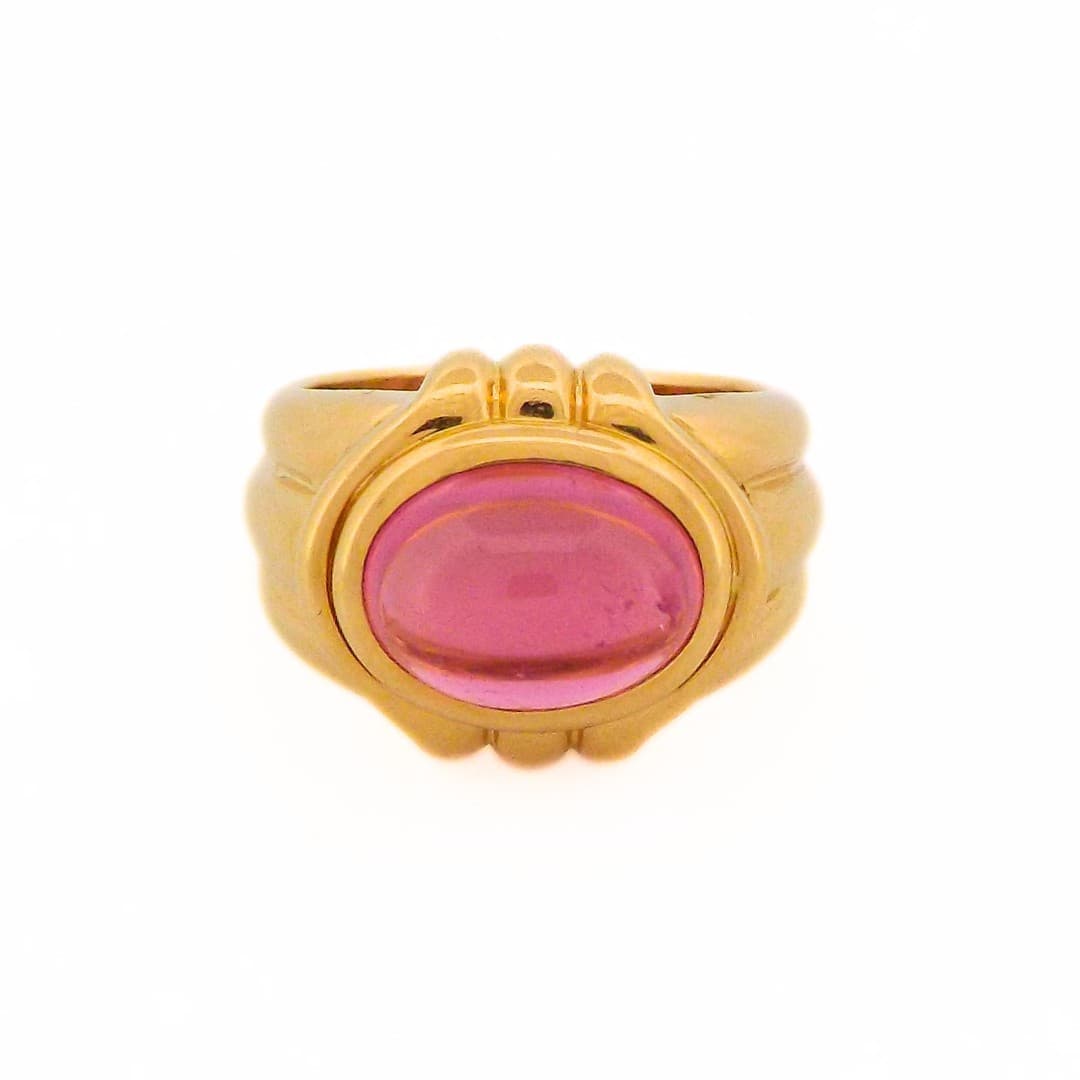 Gold and Pink Tourmaline Ring