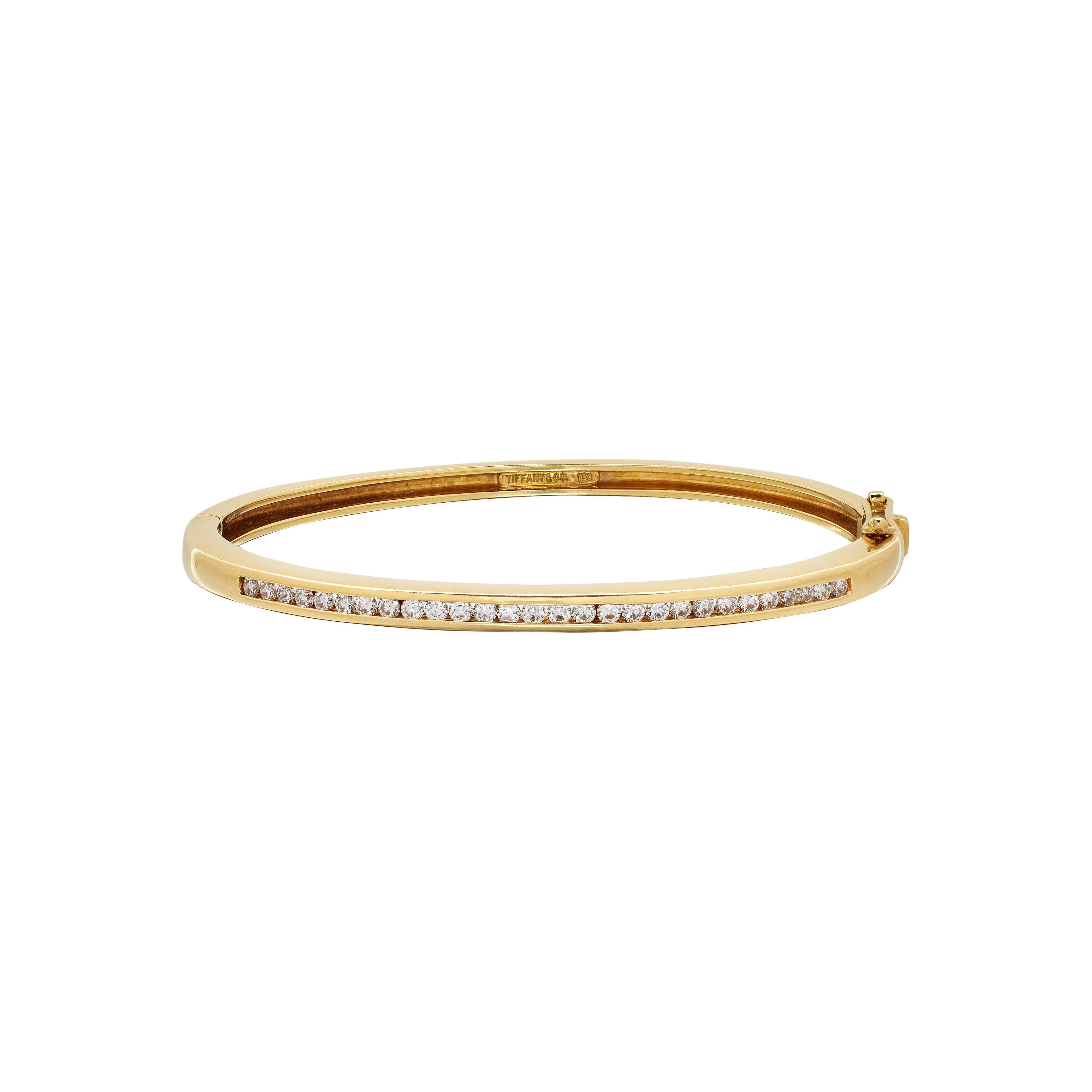 Gold and Diamond Bangle Bracelet