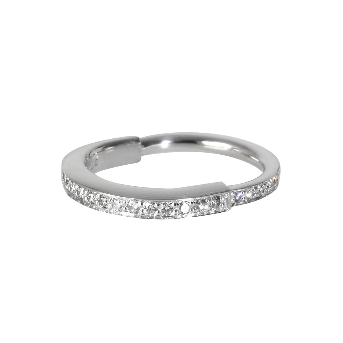 White Gold and Diamond Lock Ring
