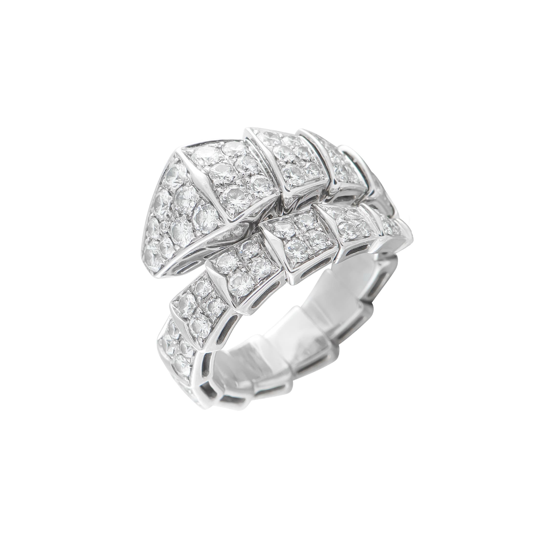White Gold and Diamond Serpenti Viper Ring