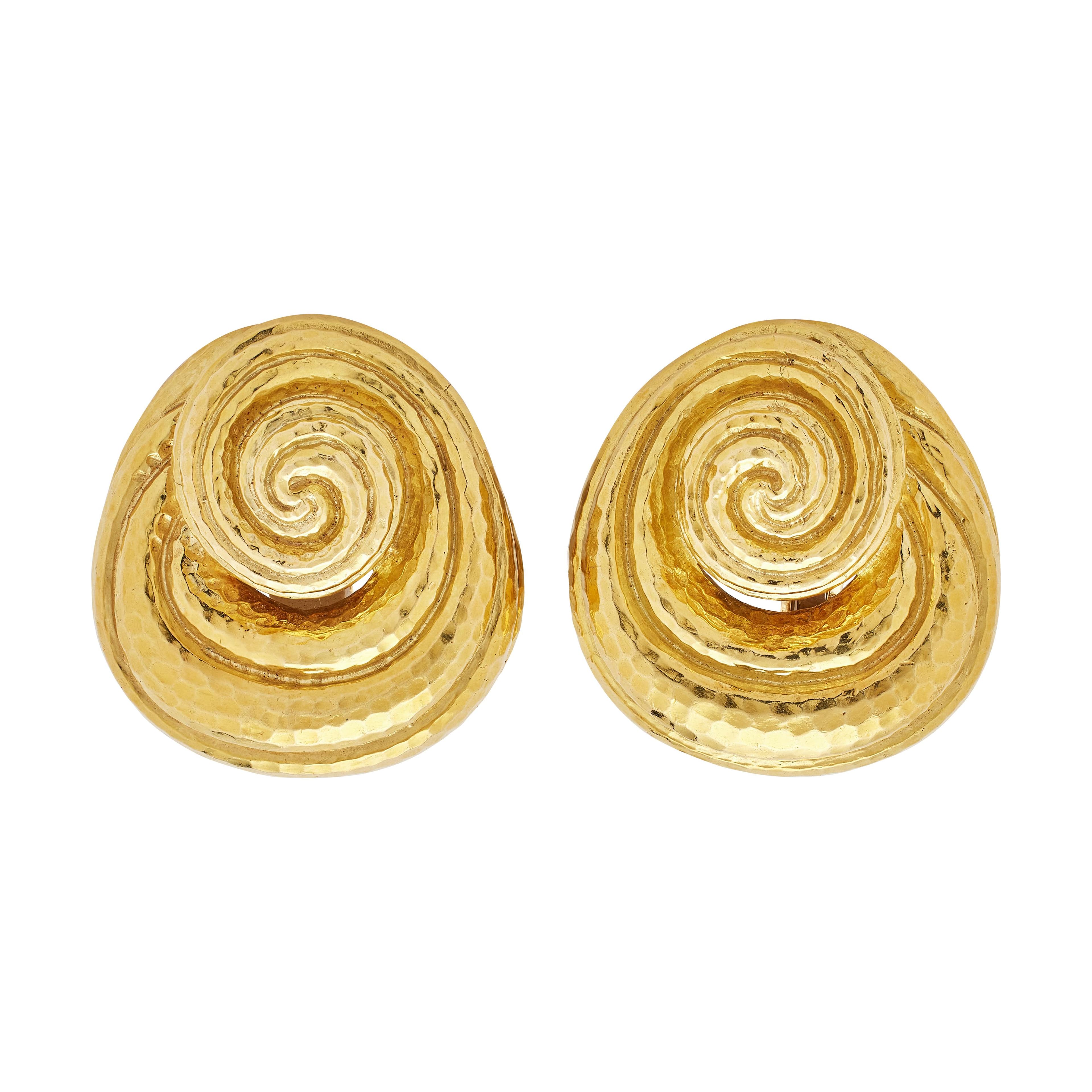 Gold Swirl Earclips