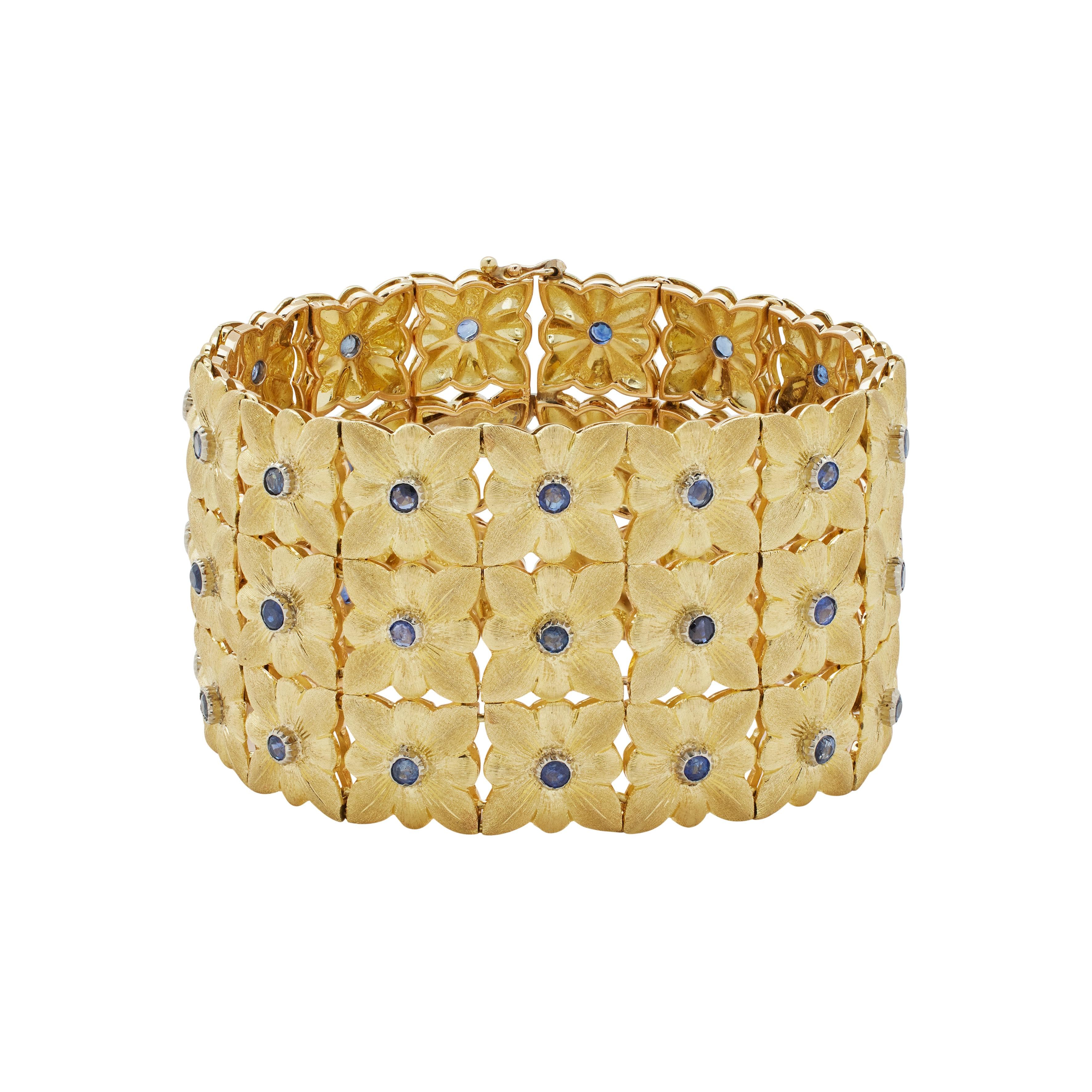Gold, White Gold and Sapphire Bracelet