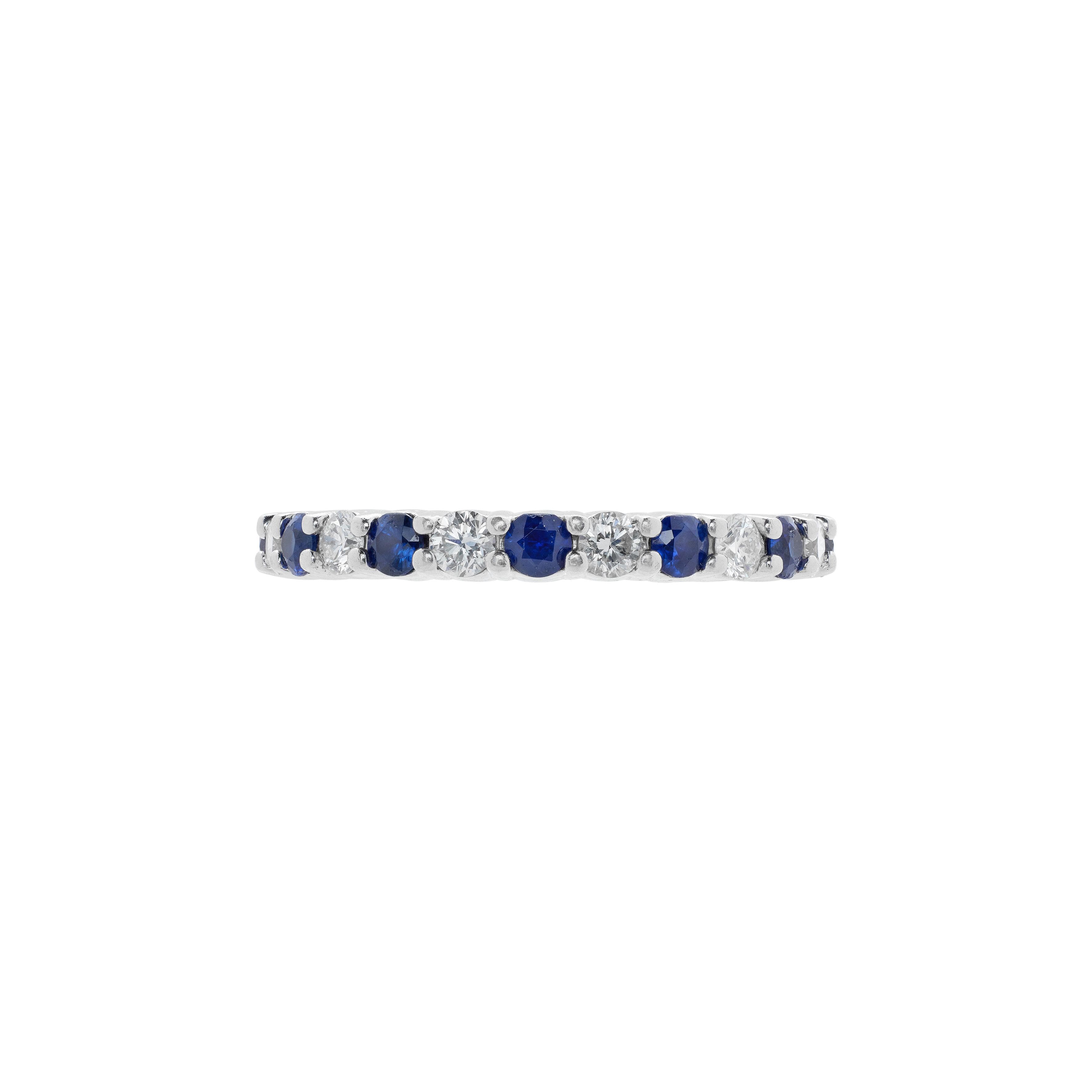 Platinum, Sapphire and Diamond Eternity Band Ring