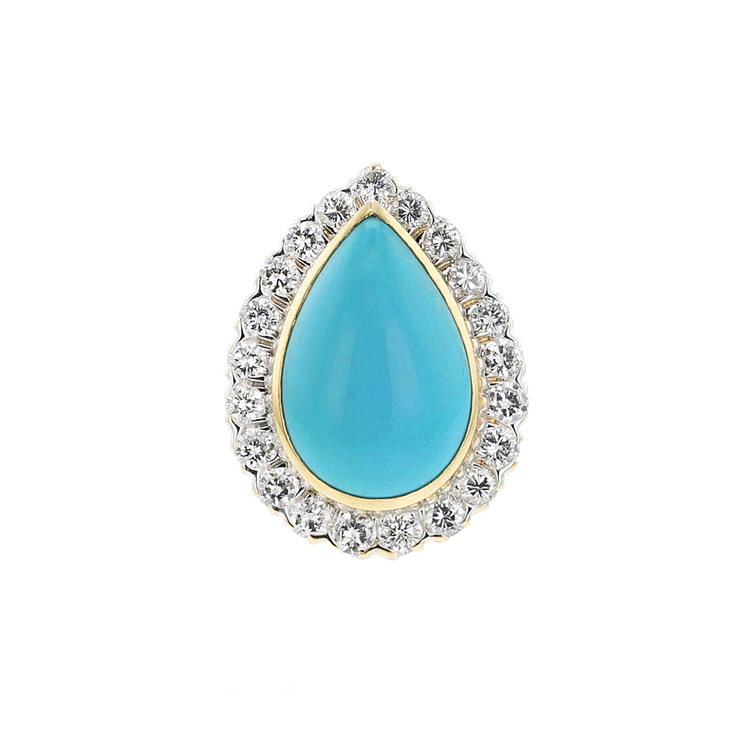 Vintage Gold, Turquoise and Diamond Ring
