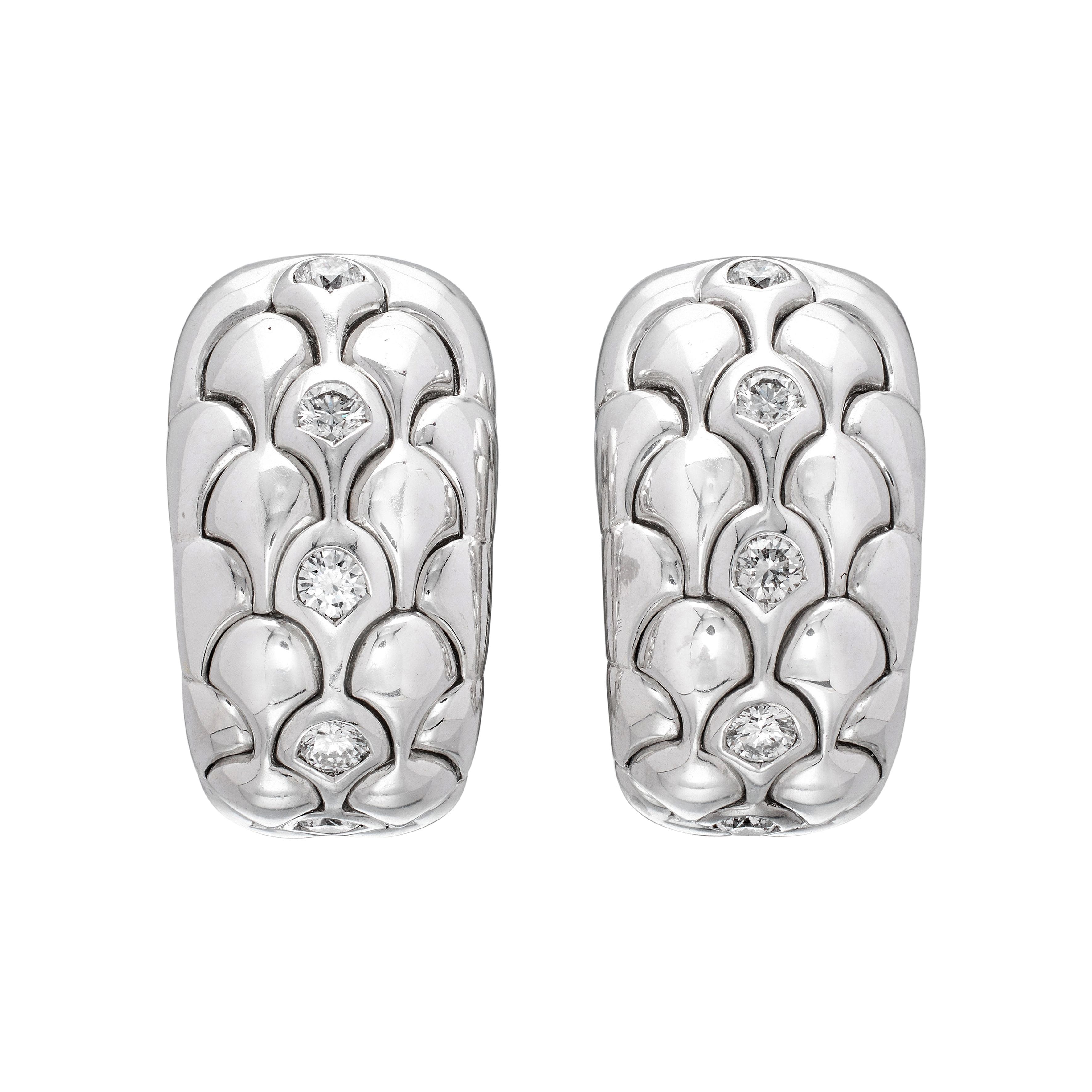 White Gold and Diamond Roxan Earclips