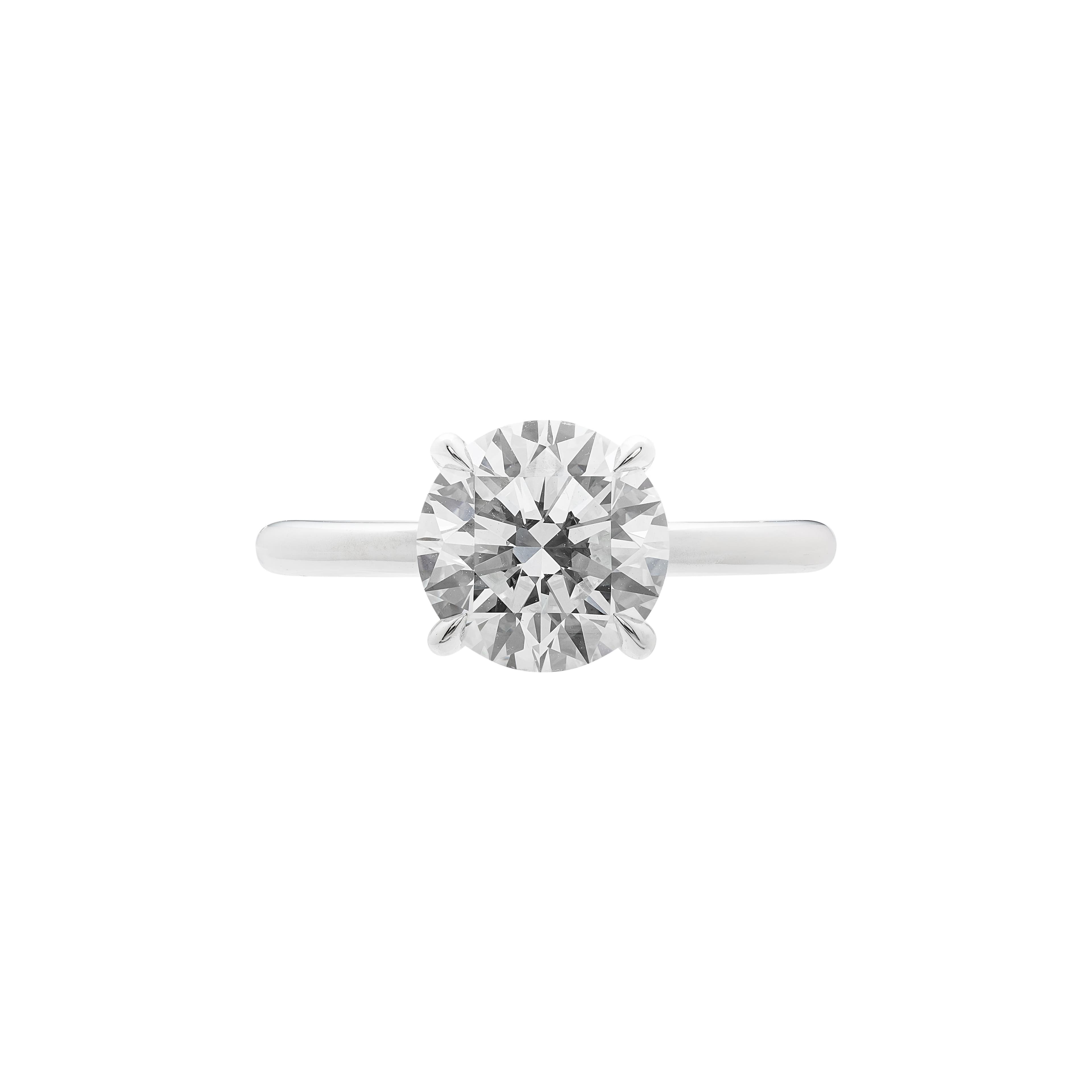 Platinum and 2.09ct Round Brilliant Cut Diamond Engagement Ring