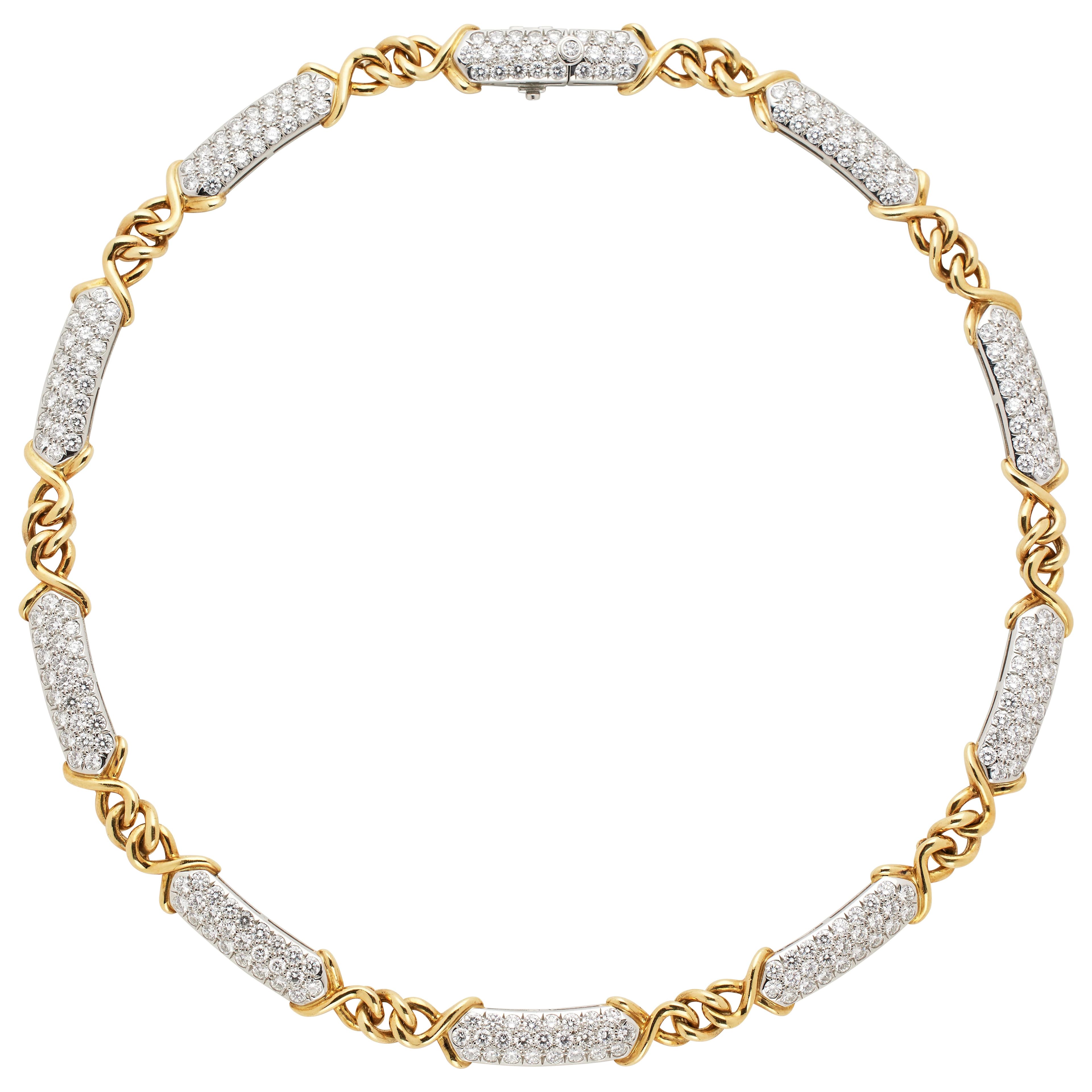 Platinum, Gold and Diamond Sutton Necklace