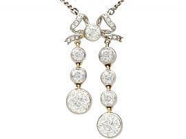 5.15ct Diamond and 10ct Yellow Gold 'Bow' Necklace - Antique Circa 1920