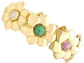 0.65ct Ruby, 0.60ct Emerald and 0.90ct Diamond, 18ct Yellow Gold Bracelet - Vintage Circa 1990