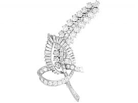 8.25ct Diamond and Platinum Spray Brooch - Vintage Circa 1950