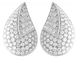 6.63ct Diamond and Platinum Earrings - Vintage Italian Circa 1980