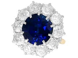 6.10ct Basaltic Sapphire and 2.65ct Diamond, 18ct Yellow Gold Ring