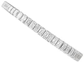 Antique 14.05ct Emerald Cut Diamond and Platinum Bracelet