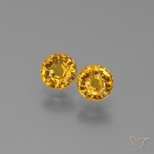 1.19ct Natural Dark Golden Sapphire, Round Cut, 4.85 mm