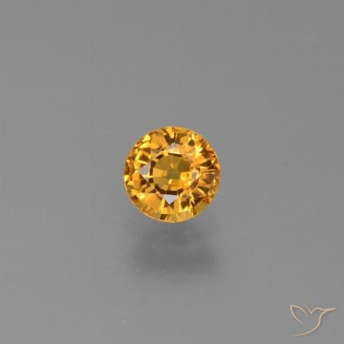 0.73ct Natural Gold Sapphire, Round Cut, 5.07 mm