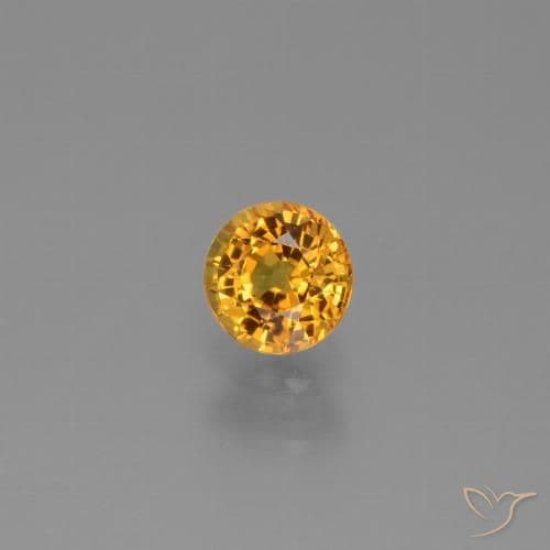 0.72ct Natural Dark Orange-Gold Sapphire, Round Cut, 4.99 mm