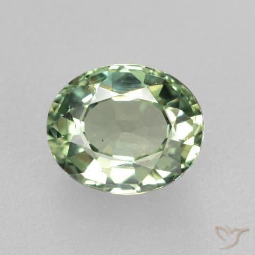 0.76ct Medium Light Green Sapphire, Oval Cut, 6x4.9 mm