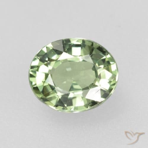 0.75ct Light Forest Green Sapphire, Oval Cut, 5.9x4.9 mm
