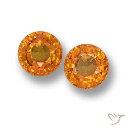 1.11ct Natural Medium Orange Sapphire, Round Cut, 4.83 mm