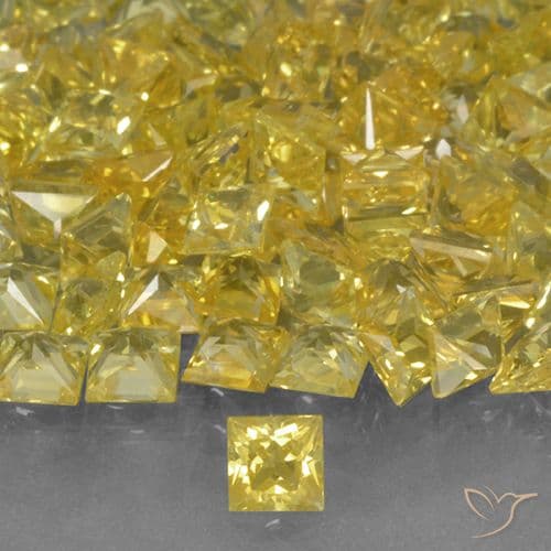 0.17ct Natural Yellow Sapphire, Square, 2.9x2.8 mm