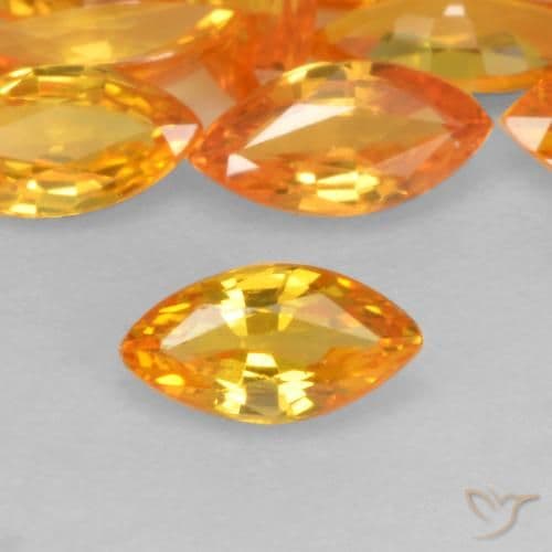 0.19ct Natural Bright Orange Sapphire, Marquise, 4.8x2.3 mm