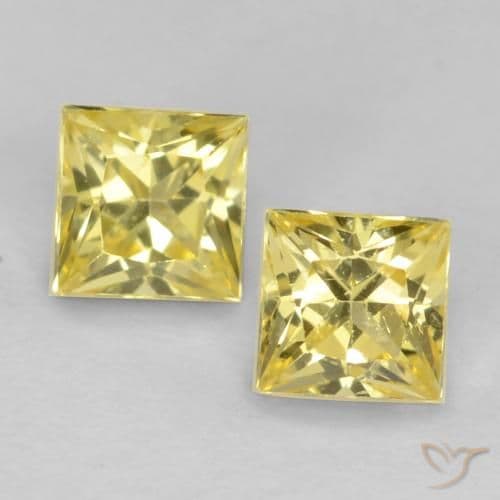 0.64ct Natural Yellow Sapphire, Square, 3.6x3.6 mm