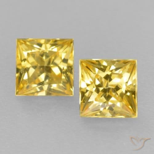 0.49ct Natural Medium Yellow Sapphire, Square, 3.2x3.2 mm