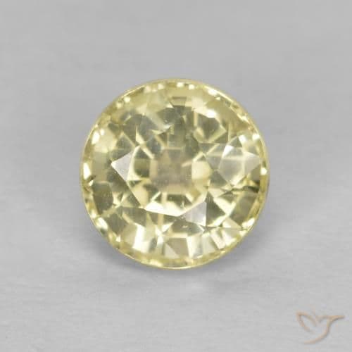 0.53ct Light Laguna Yellow Sapphire, Round Cut, 4.49 mm