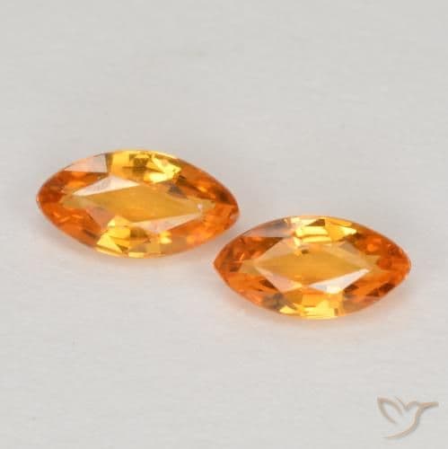 0.39ct Natural Bright Orange Sapphire, Marquise, 4.9x2.6 mm