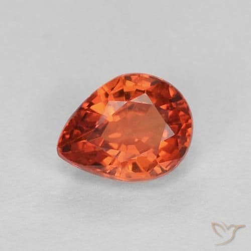 0.42ct Natural Amber Orange Sapphire, Pear Shape, 4.9x3.8 mm