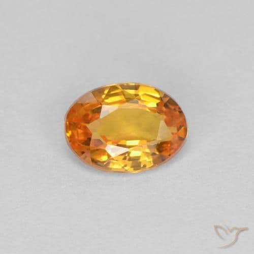 0.43ct Natural Apricot Orange Sapphire, Oval Cut, 5.3x3.9 mm