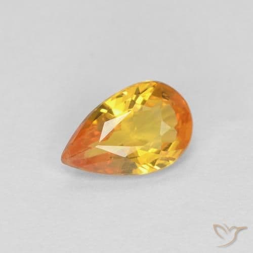 0.42ct Apricot Orange Sapphire, Pear Shape, 5.9x3.8 mm