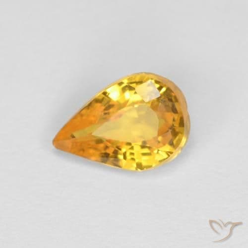 0.47ct Natural Bright Gold Sapphire, Pear Shape, 5.7x4 mm