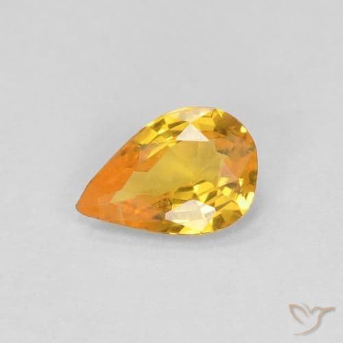 0.37ct Natural Golden Sapphire, Pear Shape, 5.9x4 mm