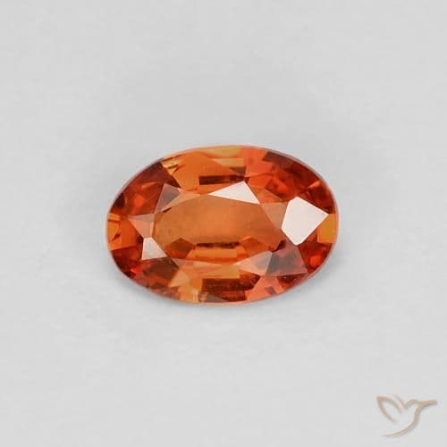 0.39ct Natural Reddish Orange Sapphire, Oval Cut, 5.7x3.9 mm