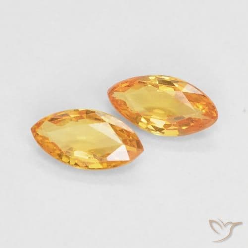 0.34ct Natural Orange-Gold Sapphire, Marquise, 5x2.6 mm